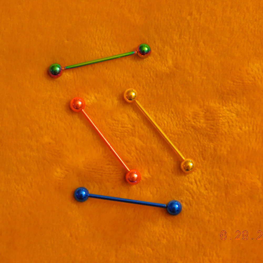 BODY JEWELRY Long Straight Barbells (Set of 4)